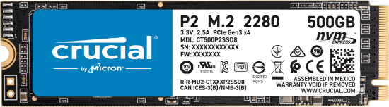 Imagem de SSD CRUCIAL 500GB 3D NAND NVME M.2 PCIE (CT500P2SSD8)